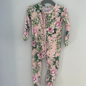 Pink Rose Reinia Blush Posh Peanut Ruffle Sleeper 12-18 months - like new